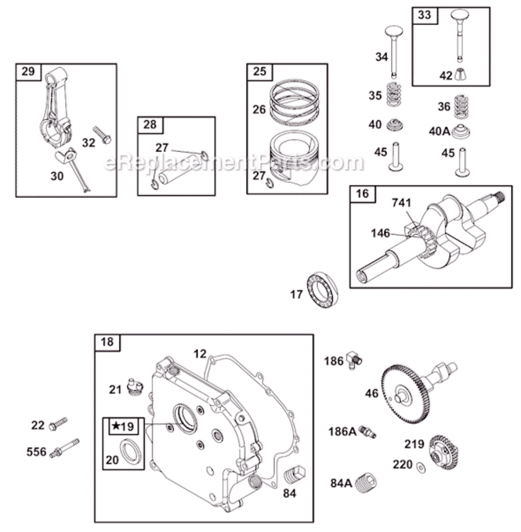Page B Diagram and Parts List for 19C400  Briggs and Stratton Engine